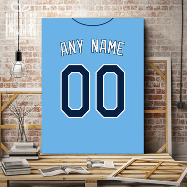 Tampa Bay Jersey Custom Canvas Print Wall Art for Boy Girl Men Women Baseball Personalized Canvas Art